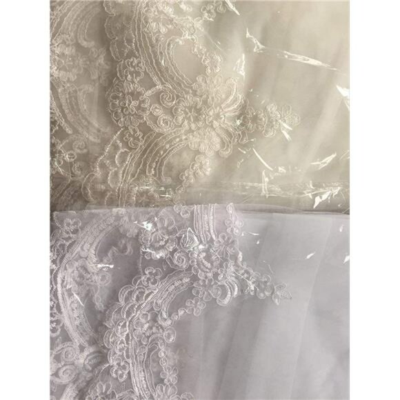 MisShow White Ivory Wedding Veils Lace Edge Cathedral Length Wedding Bridal main image 5